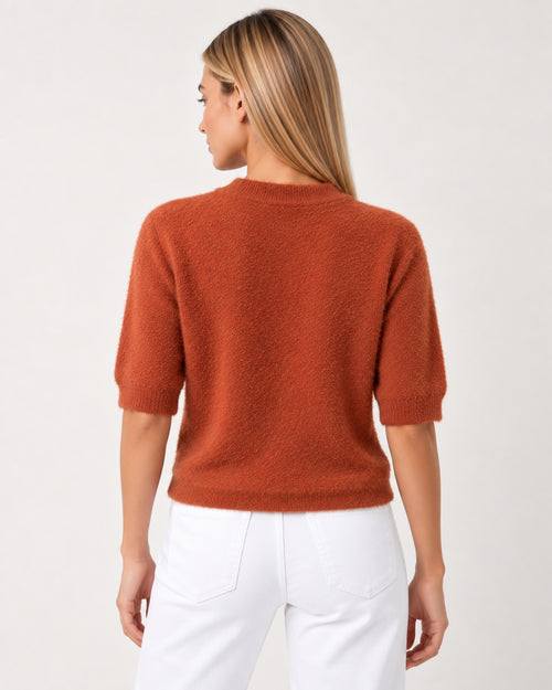 Blusa Malha Pelo Terra Cota