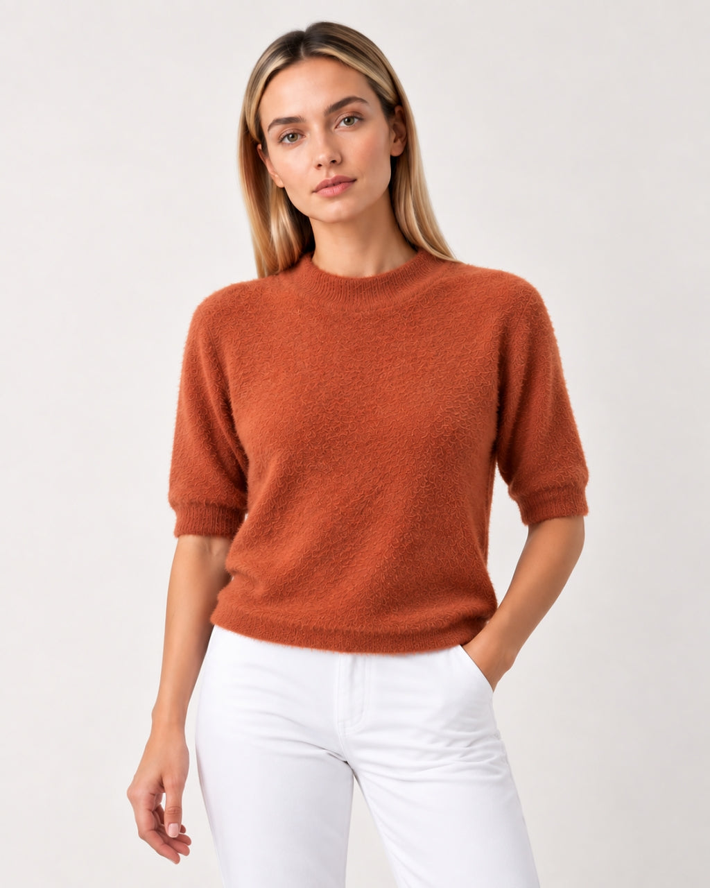 Blusa Malha Pelo Terra Cota