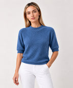 Blusa Malha Tricot Azul