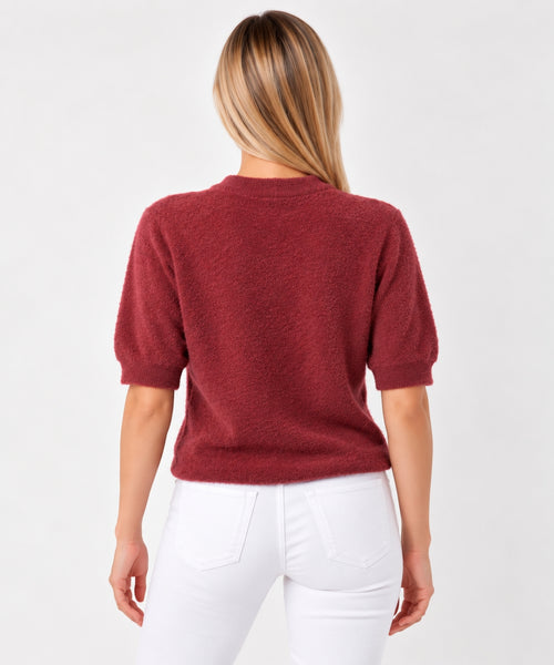 Blusa Malha Tricot Marsala