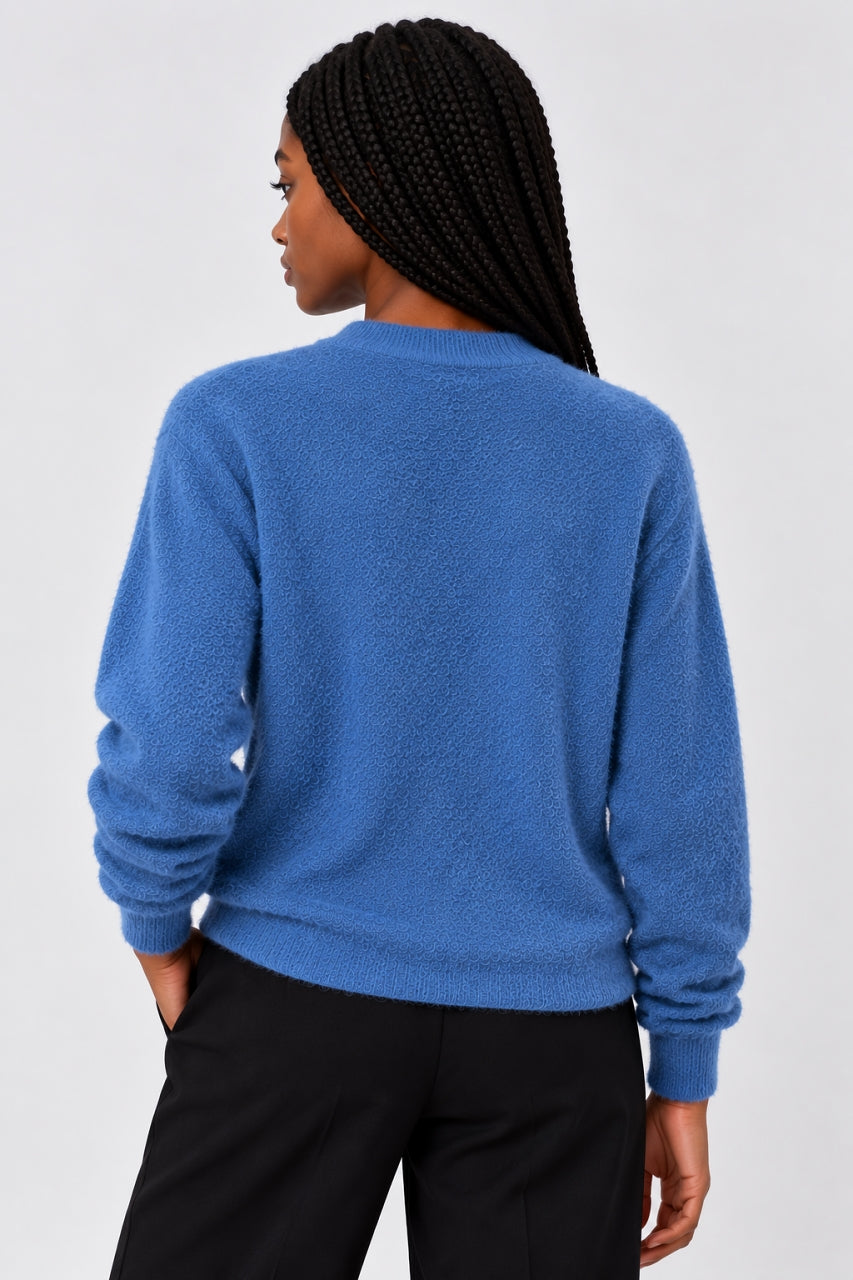 Casaco Tricot Happy Tree Azul