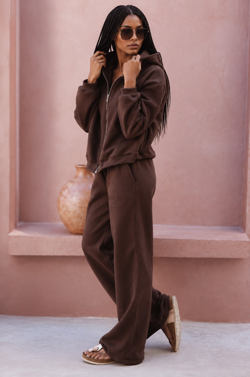 Calça Flow Moletom Chocolate