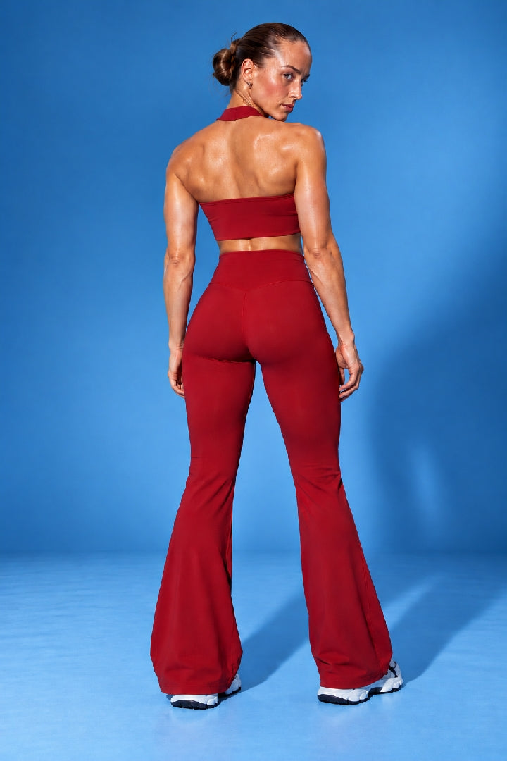 Calça Flare Vermelho Compress