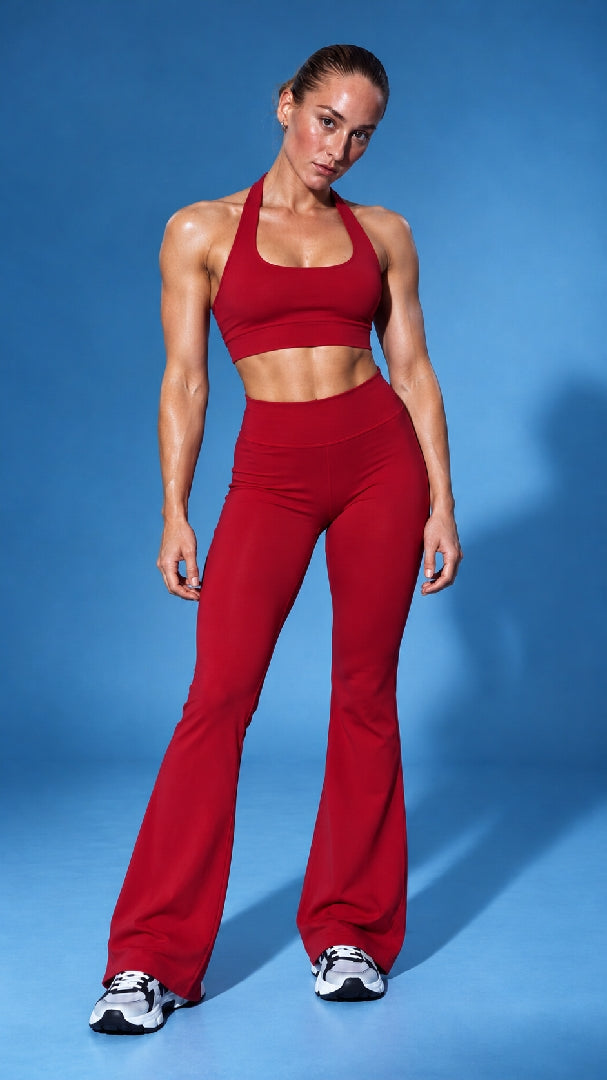 Calça Flare Vermelho Compress
