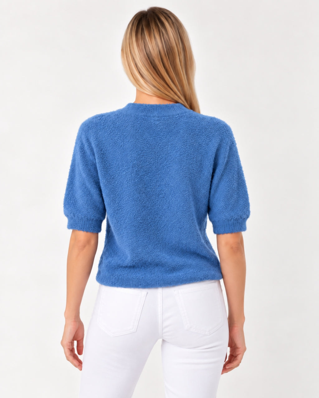 Blusa Malha Tricot Azul